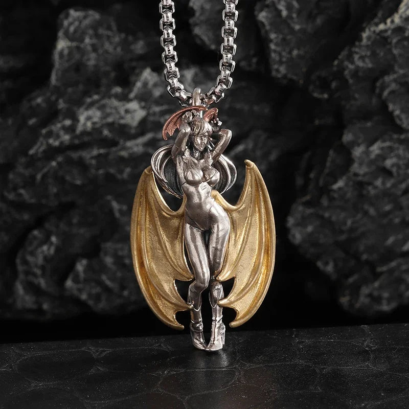 Seraph Warrior Pendant Necklace — Zinc Alloy