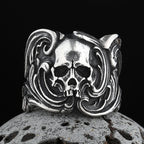 Wholesale Price Retro 316L Stainless Steel Rings Punk Rock Exaggerated Steampunk Skull Ring Gothic Fashion Jewelry