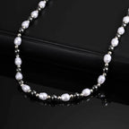 Hematite Pearl Bead Necklace — Stainless