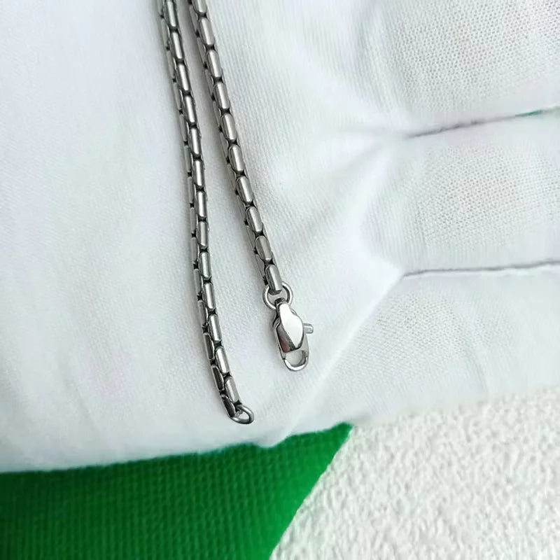 2.5mm Pure Titanium Snake Chain Necklace | Men Women Street Fashion Jewelry | Korean Style Round Pearl Chain Unisex