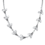 Unique Shark Teeth Shaped Spike Rivet Necklace for Men, Silver Color Punk Adjustable Collar Necklace, Trendy Hip Hop Jewelry