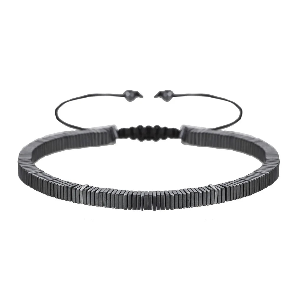 New Arrow Hematite Elastic Bracelet Men Jewelry Armband Heren Fashion Beaded Yoga Bracelet Women Bileklik