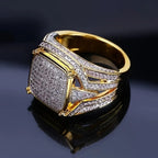 Men's Punk Hip Hop Full Synthetic Cubic Zirconia Ring For Men Women Jewelry