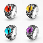 Evil Eye Gemstone Ring — Stainless Steel