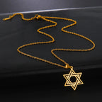 Simple Star of David Pendant Necklace — Stainless Steel