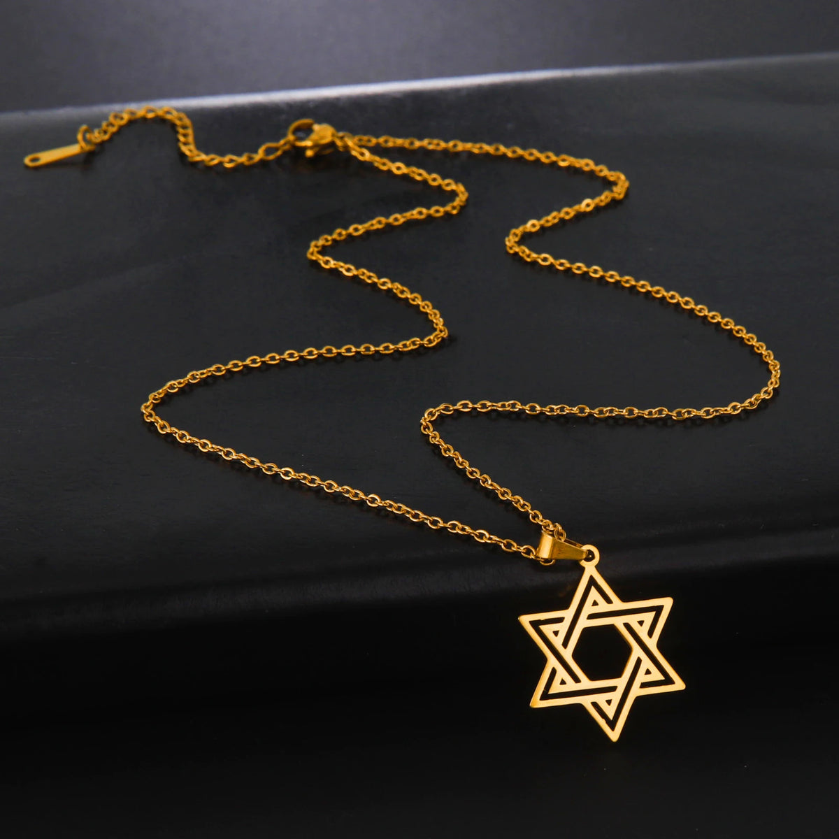 Simple Star of David Pendant Necklace — Stainless Steel