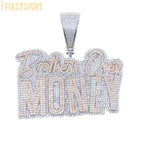 New Hip Hop Money Pendant Necklace Gold Color Iced Out Bling CZ Cubic Zirconia Letters Rich Dollar Charm Men Women