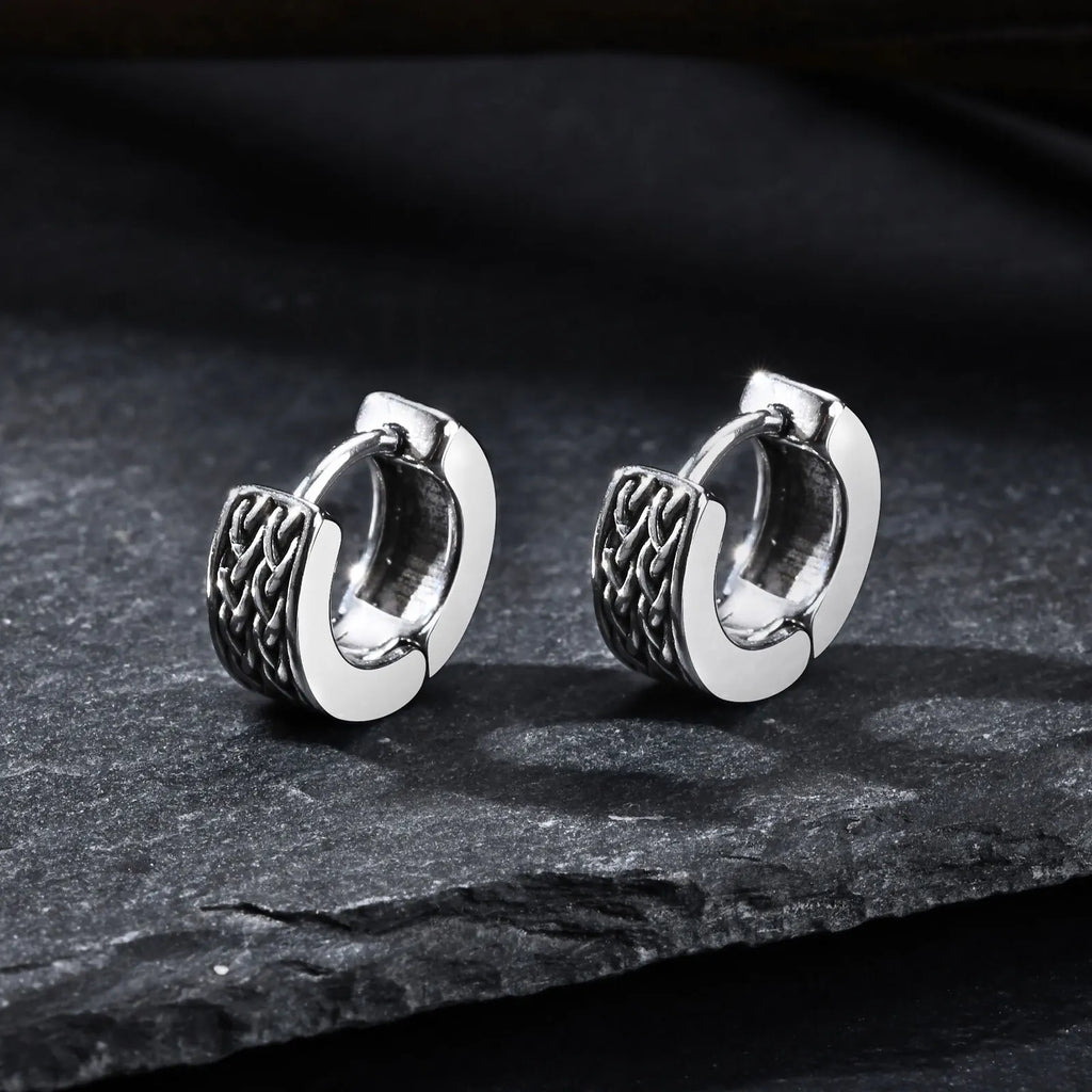 Celtic Knot Viking Hoop Earrings — Stainless Steel