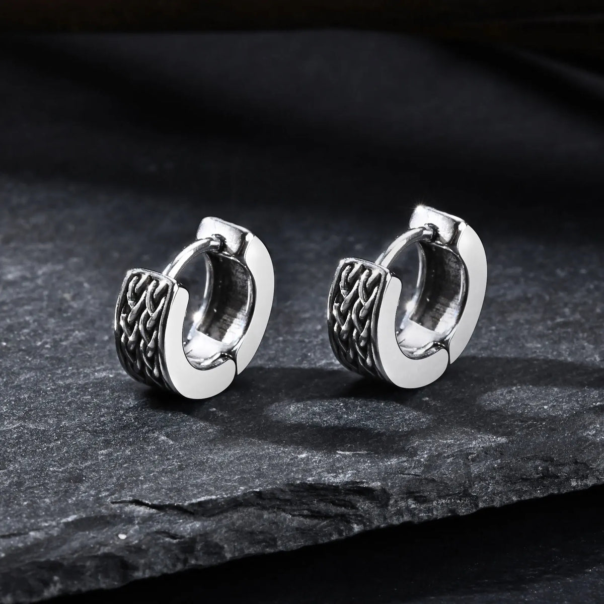 Celtic Knot Viking Hoop Earrings — Stainless Steel