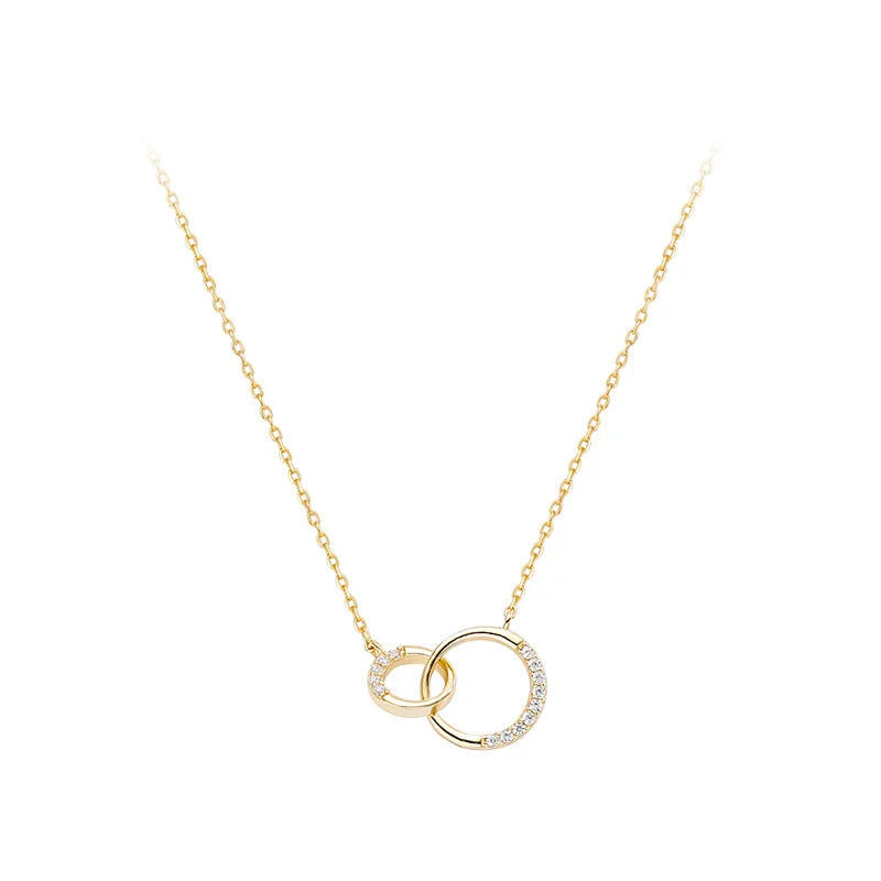 925 Sterling Silver Circle Necklace Personality Charm Geometric Shape Pendant Choker Birthday Gift for Women Exquisite Jewelry