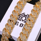 Iced Out Cuban Chain Necklace Stainless Steel 22MM