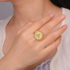 Celtic Trinity Knot Triquetra Signet Ring Engraved Spiritual Protection Ring Irish Knot Symbol Statement Jewelry