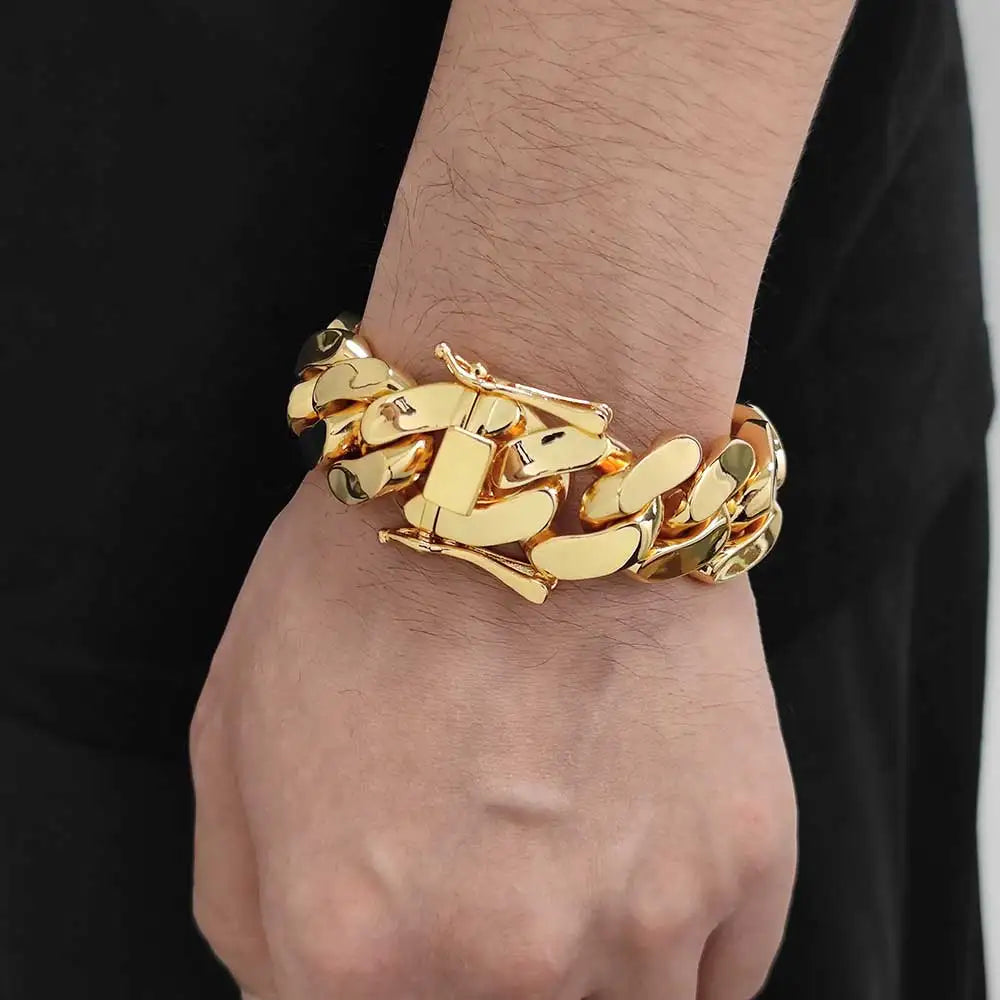 Stainless Steel Cuban Bracelet Miami Heavy 10-22MM