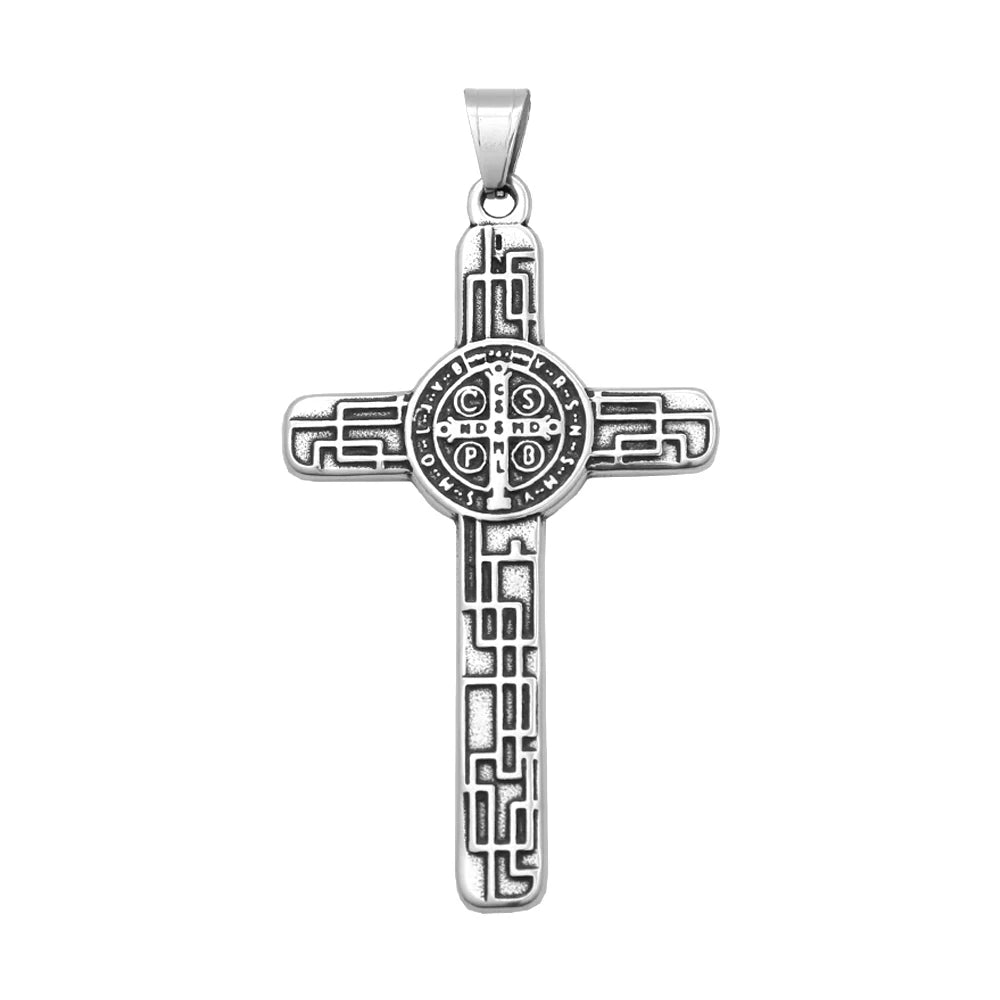 Jesus Cross Stainless Steel Pendant Necklace