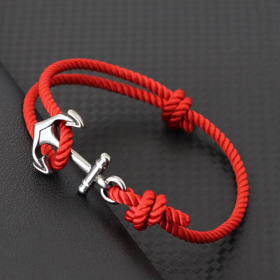Nautical Anchor Grade A String Bracelet Men Women Braided Sliding Adjustable Braslet Adventure Surfing Hombre Jewelry