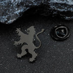 Stylish and simple animal badge, gold-plated stainless steel lion collar pin, phoenix men's collar pin, pterosaur brooch