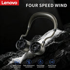 Lenovo Portable Neck Fan 100 Speeds Bladeless Hanging Neck Fan with LED Display USB Rechargeable Fan for Outdoor Sports