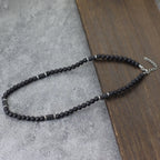 Classic 6mm Natural Stone Beaded Necklace Men 20 Inches Howlite Tiger Eyes Beads Short Collar Jewelry Office Leisure Joias Gift