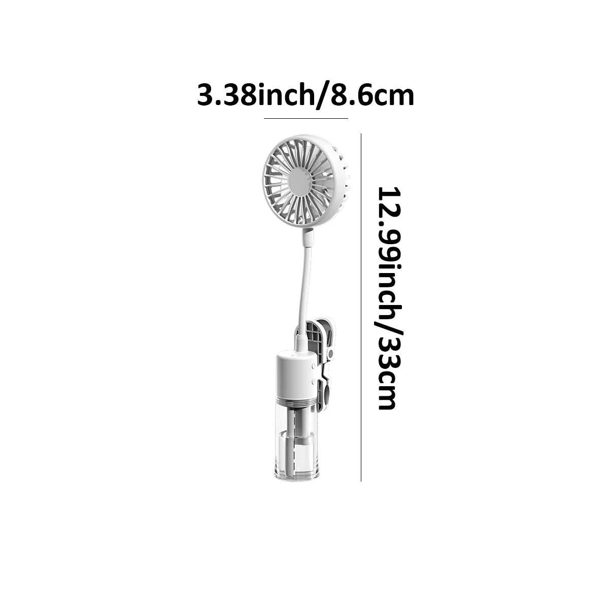 New Spray Clip Fan, 2-in-1 Hydrating and Cooling Fan, Portable USB Rechargeable Mini Handheld Cooling Spray Fan