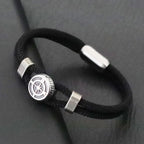 Pirate Style Nautical Compass Bracelet With Strong Magnetic Buckle Vintage Viking Bilayer Milan Rope Wrap Braslet Gift