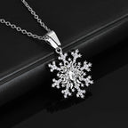 Silver Snowflake Pendant Necklace Iced Out