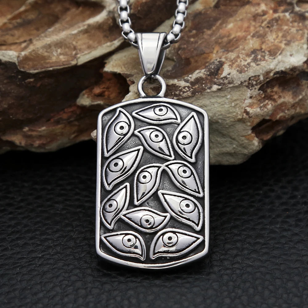 Gothic Demon Eyes Pendant — Stainless Steel