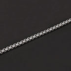 Silver 3mm Round Box Chain Link Bracelet for Men Fashion Jewelry Accessories