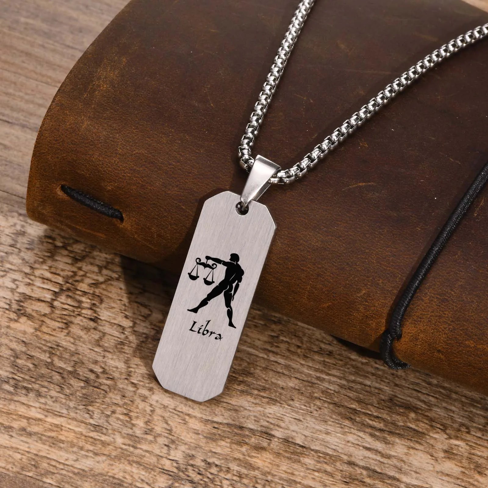 Zodiac Bar Pendant Necklace — Stainless Steel