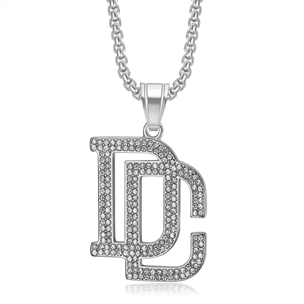 2026 New Fashion Men's Stainless Steel Zircon Dream Catcher Pendant Necklace, Hip Hop Punk Party Fashion Jewelry