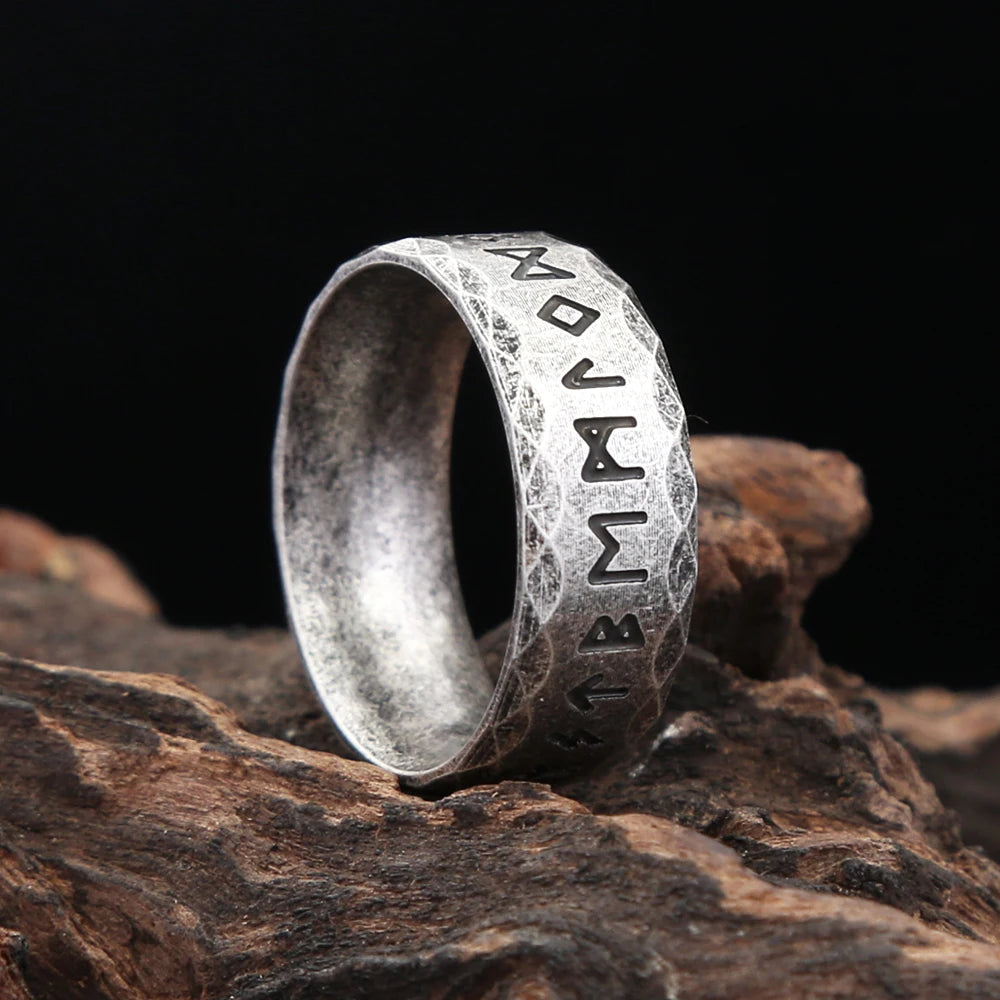 Odin Steel Ring Vintage Viking Letter Rune Nordic