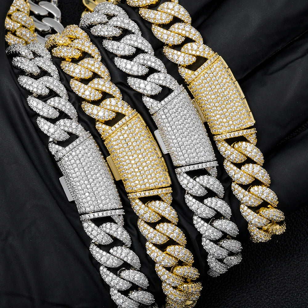 Iced Out Cuban Chain Necklace Stainless Steel 11MM