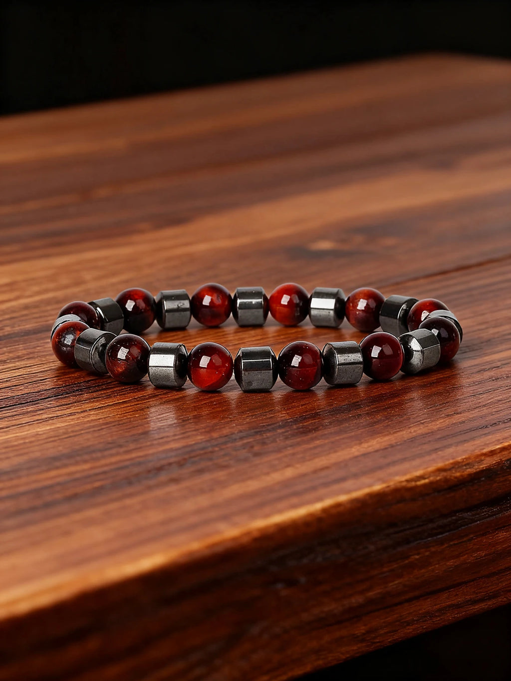 Hematite Stone Bracelet Handmade Woven with Gold color Spacers Cylinder Beads Leather for Energy Protection Reiki Charm Jewelry