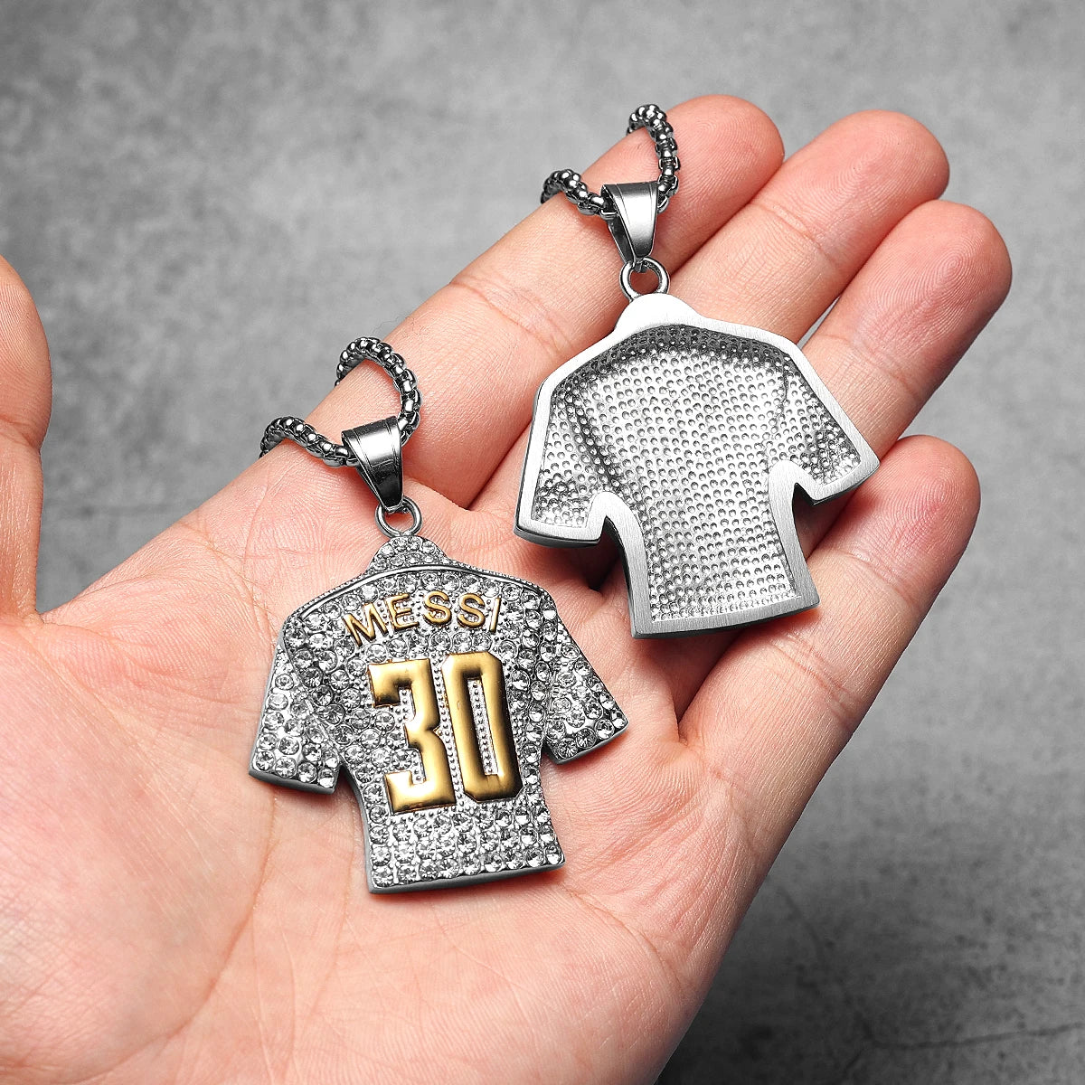 Football Jersey Pendant Necklace — Stainless Steel