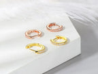 Iced Out Hoop Earrings Stainless Steel CZ