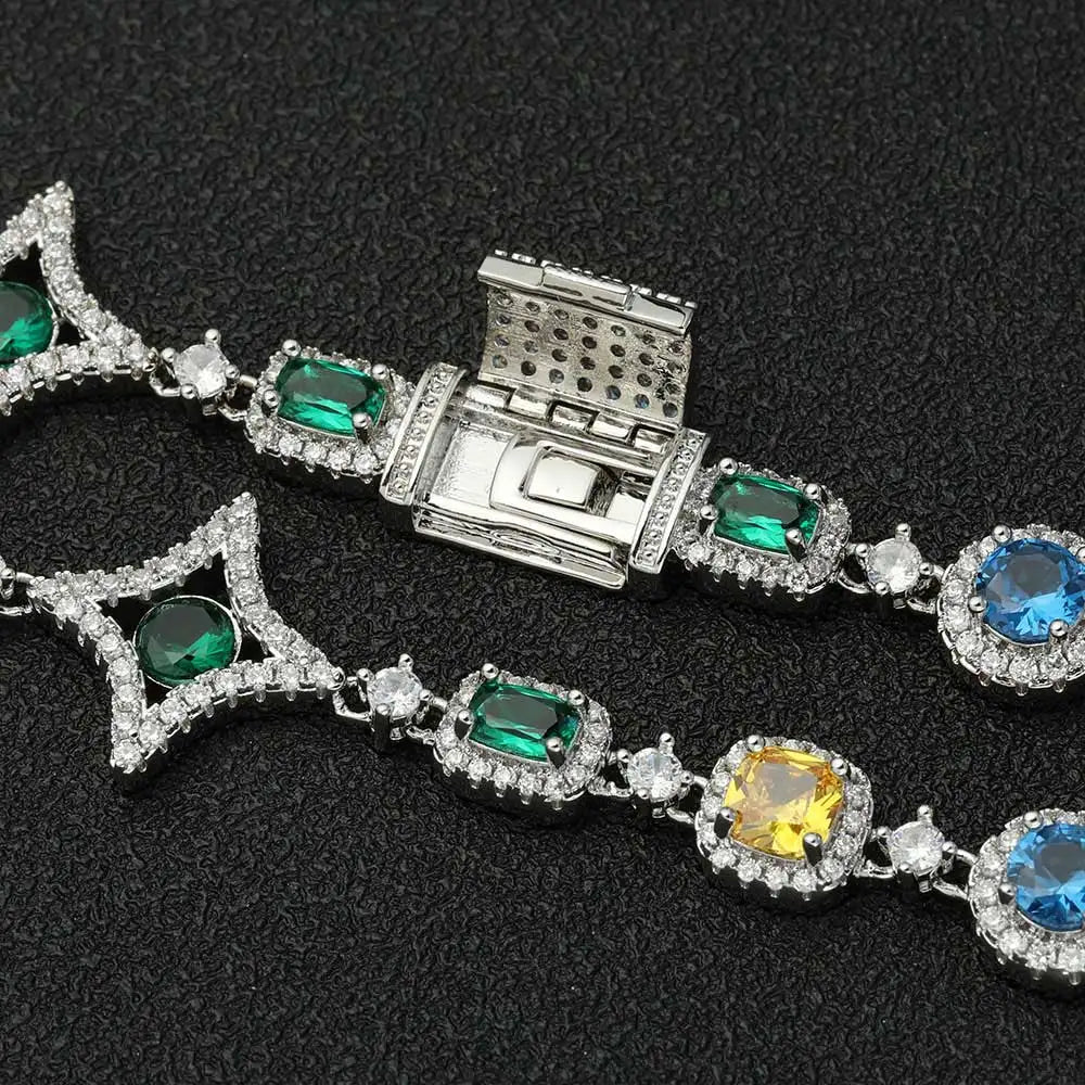 Iced Out CZ Colorful Bracelet Gold 18K