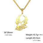 Winged Bird Totem Pendant Necklace — Stainless Steel