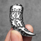 Viking Wolf Tooth Trophy Pendant Necklace — Stainless Steel