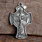 Vintage 2024 New Dropshipping Men's 316L Stainless Steel Saint Michael Pendant Necklace Lucky Chain Jewelry Man or Women Gift