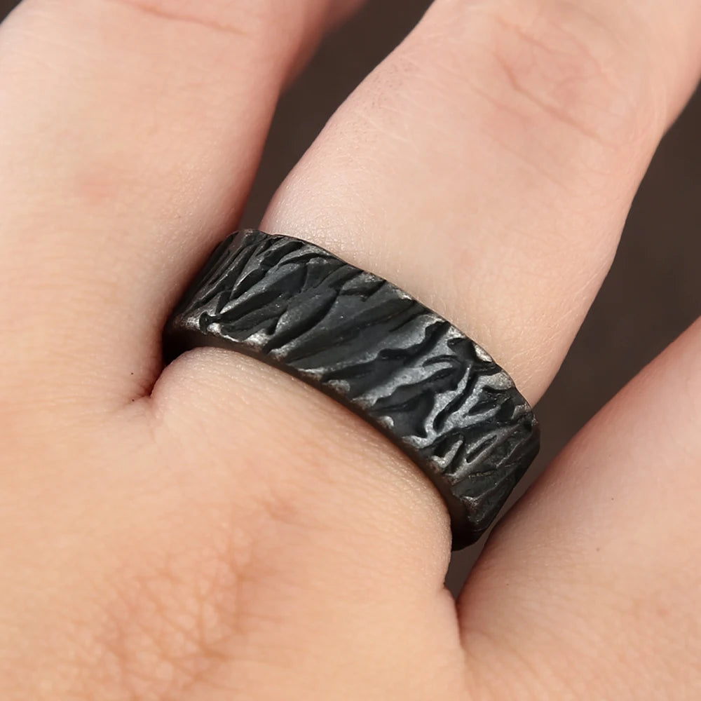 Valknut Black Ring Vintage Viking Triangle Nordic