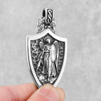 High Quality Design Stainless Steel Odin Warrior Shield Viking Necklace Nordic Religious Belief Jesus Amulet Pendant Jewelry