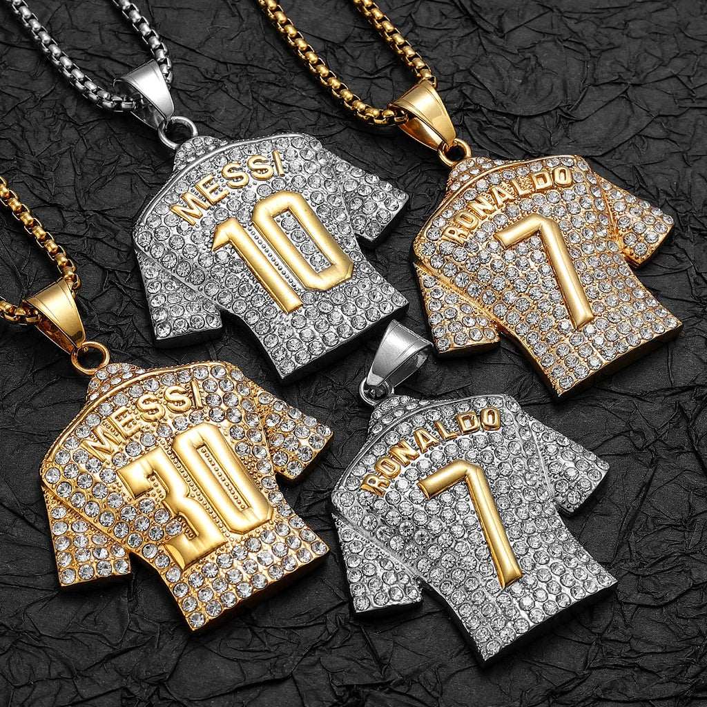Football Jersey Pendant Necklace — Stainless Steel