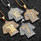 Football Jersey Pendant Necklace — Stainless Steel