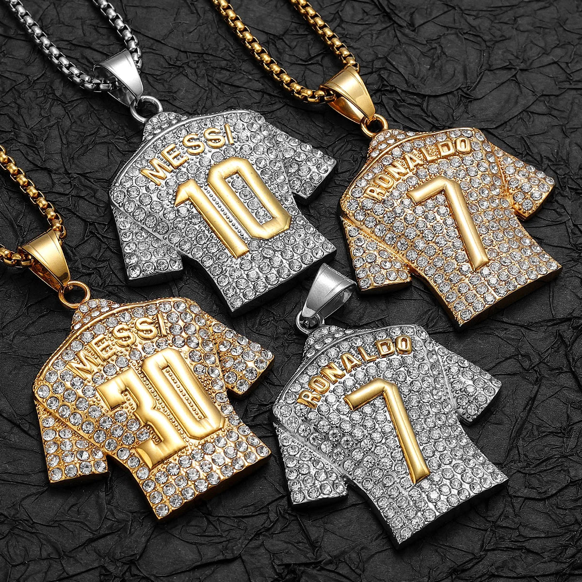 Football Jersey Pendant Necklace — Stainless Steel