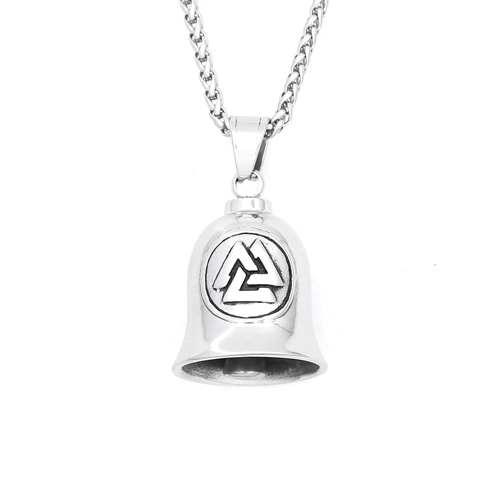 Vintage Bell Charm Amulet Necklace — Stainless Steel