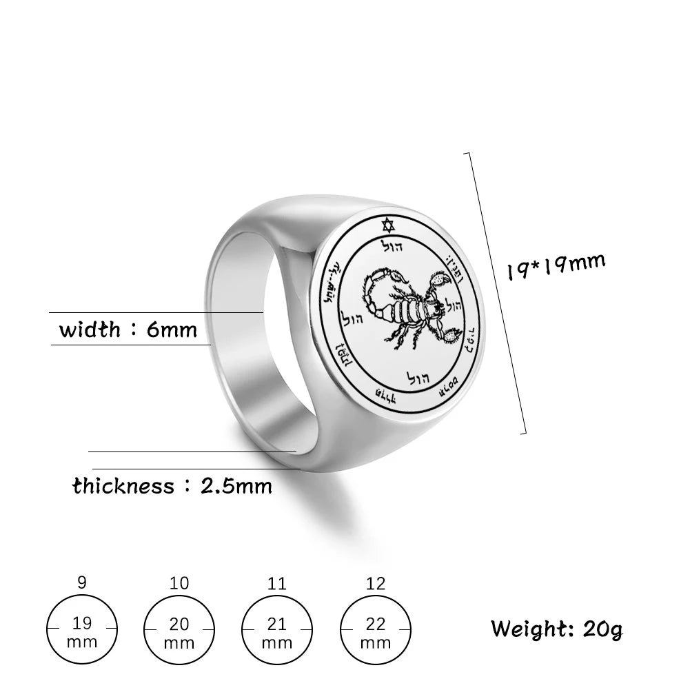 First Pentacle Key of Solomon Ring — Stainless Steel