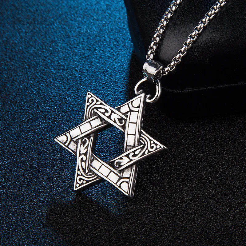Stainless Steel Hexagram Star Pendant Necklace