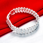 Factory direct fashion 925 Sterling Silver Bracelet for men woman elegant 12MM chain fine Luxury jewelry Wedding party gifts