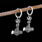 Thor's Hammer Viking Stud Earrings for Men — Stainless Steel