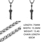 Viking Rune Stainless Steel Pendant Necklace