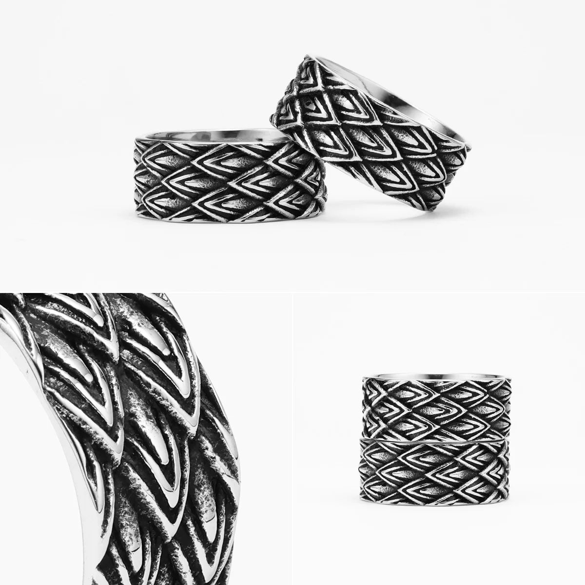 Eagle Feather Ring — Stainless Steel